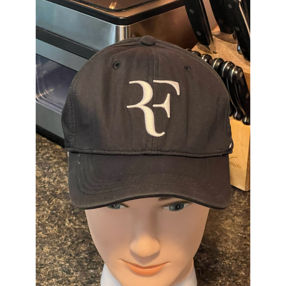 UNIQLO Roger Federer RF Hat Cap Limited Ed 2020 Tennis Black White - Picture 2 of 12